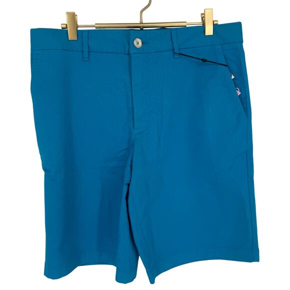 Robert Graham Men's Shorts, Classic Fit ALDRICH Bright Blue Aqua STAINED 32